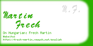 martin frech business card